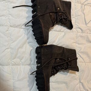 Sorel Dark Brown Women's Combat Boots